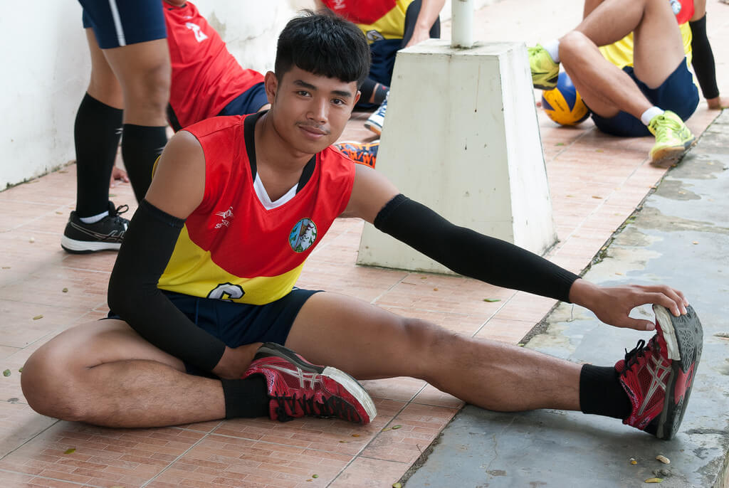 Image of a man stretching his muscles.